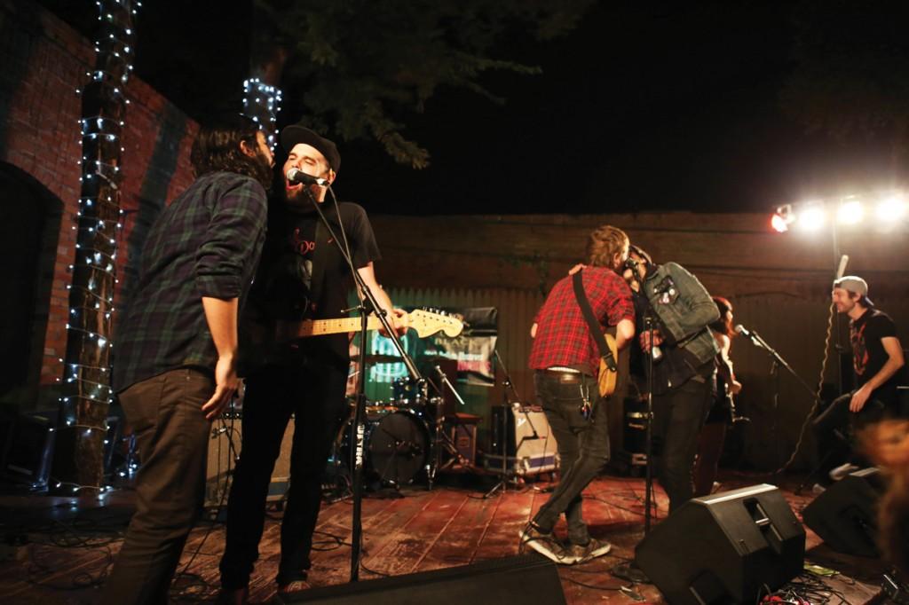 Sealion is joined by the members of War Party onstage.