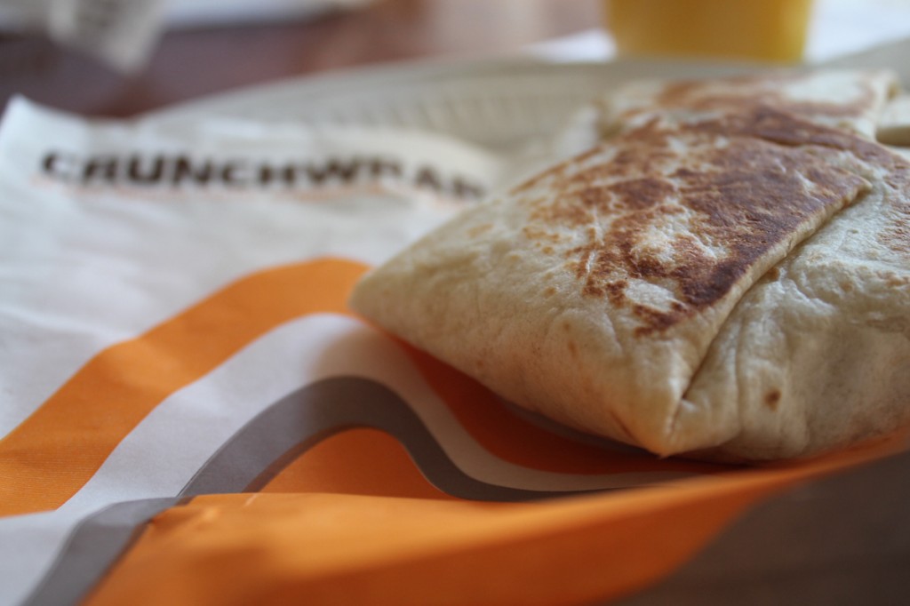 Photo by Kathryn DeBruler | Introducing, Taco Bell's new A.M. Crunchwrap.