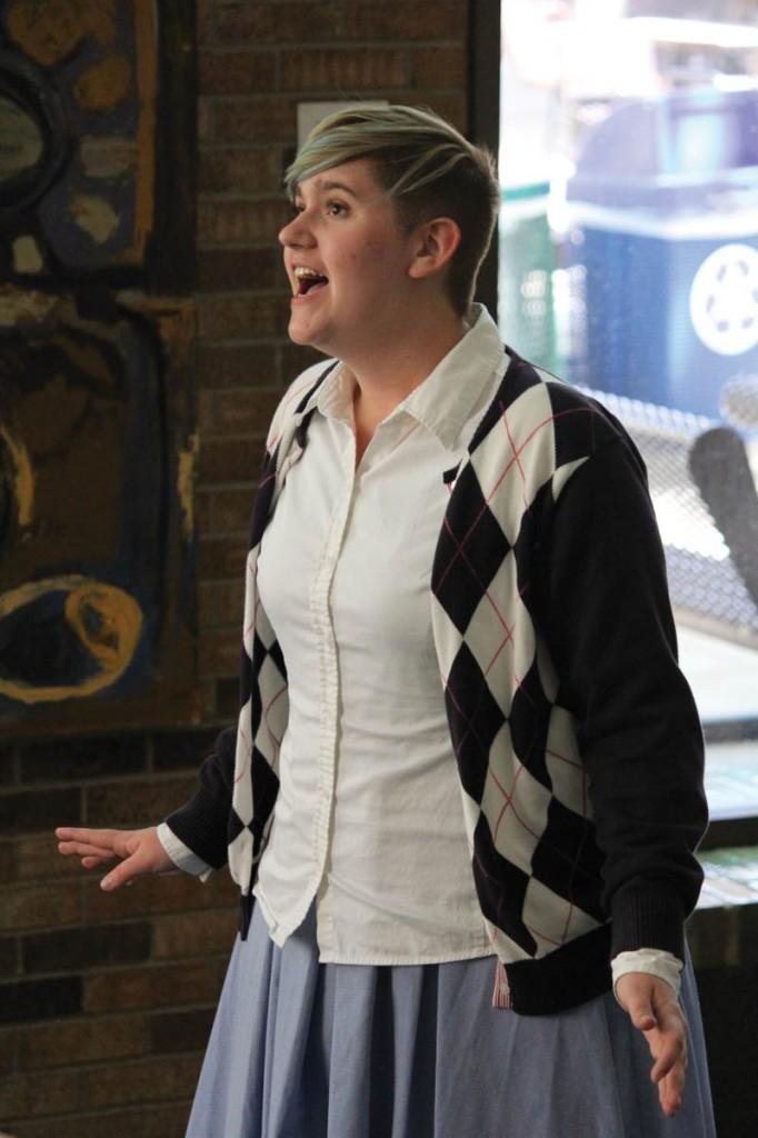  Deborah Beene wears an outfit from the 1950s as she sings “I Can Hear The Bells” from the musical Hairspray. 