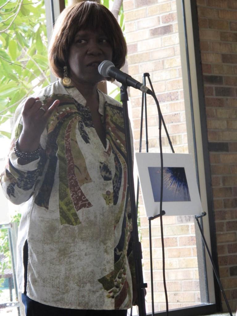 Photo by Nicholas Bostick | Award-winning poet Patricia Smith performs for National Poetry Month. 