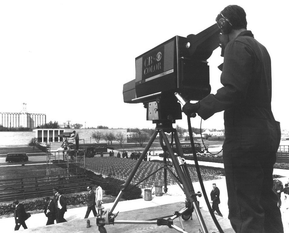 Photo courtesy of Bill Bragg | Bragg, age 23, is operating the camera for CBS at President Dwight D. Eisenhower’s funeral service held at the National Cathedral on March 31, 1969.