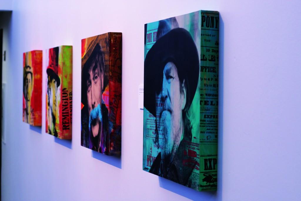 Photos by Evan Henry | Top: Portraits of Jeff Bridges and Sam Elliott hang among the “Tasty Treats” exhibit.
