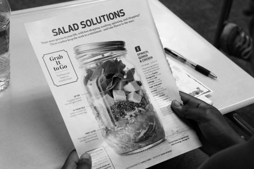 An easy solution to stay healthy is storing a salad in a Mason jar