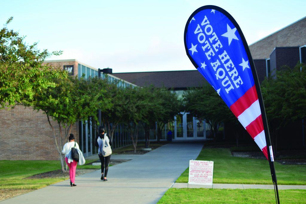 Photo by Aaron Sewell Voters walk to W Building Nov. 2 to be one of the first to vote on Brookhaven Collage campus since becoming an early voting venue. 