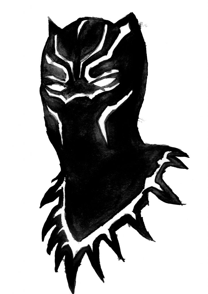 How to Draw BLACK PANTHER (Black Panther 2018)