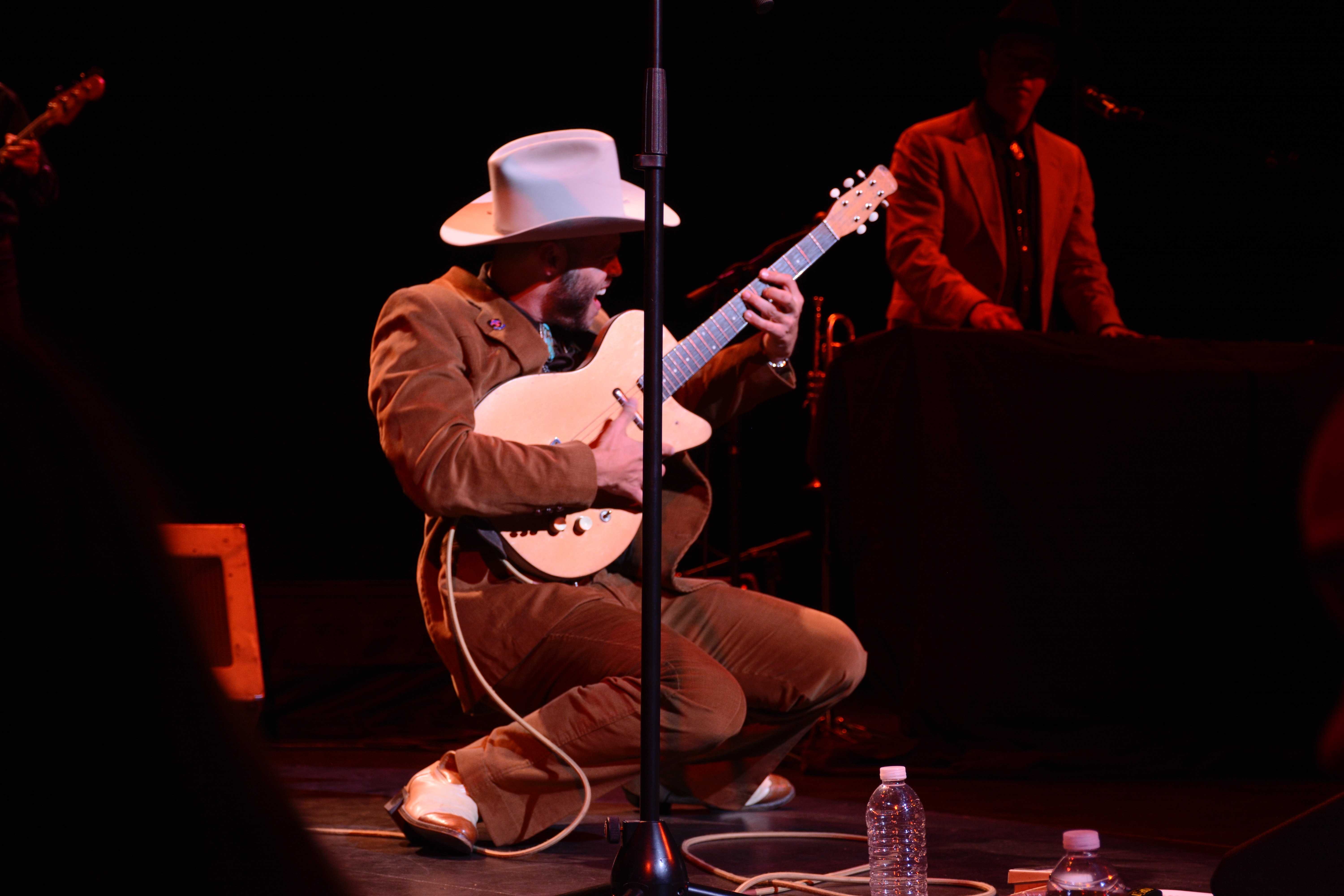 Photo by Jacob Vaughn | Charley Crockett, a local blues artist, plays at the Majestic Theatre. Photographers are not free to shoot whenever they want during all of his shows.