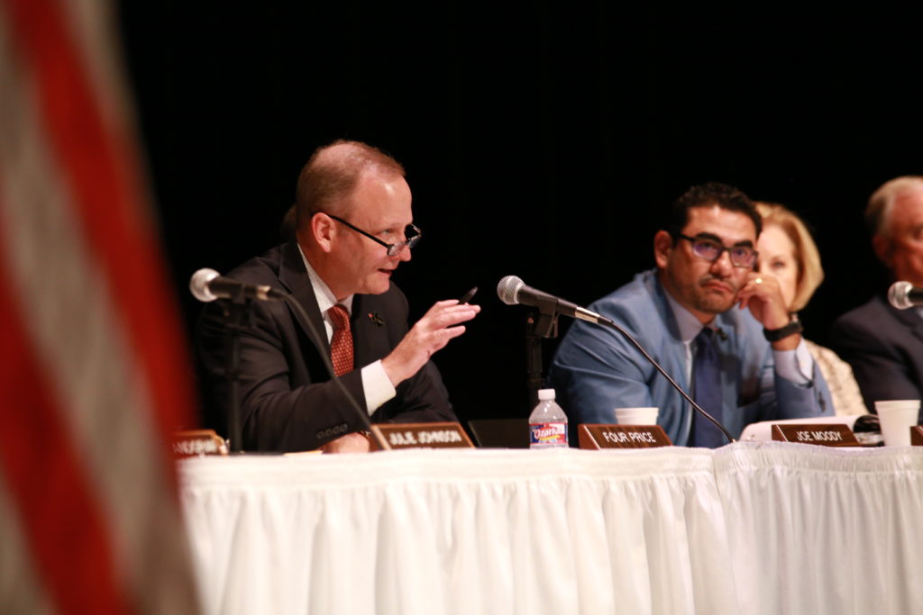 Photo+by+Jacob+Vaughn+%7C+Rep.+Four+Price%2C+a+member+of+The+Texas+House+Committee+on+Mass+Violence+Prevention+and+Community+Safety+addresses+a+panel+during+a+hearing+Oct.+10+at+Brookhaven+College.