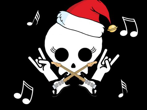 graphic showing punk rock Christmas themes