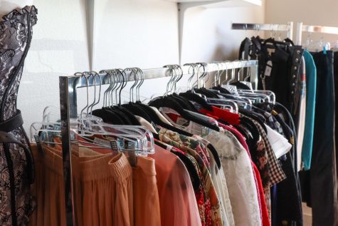 Photo of garments on a clothing rack