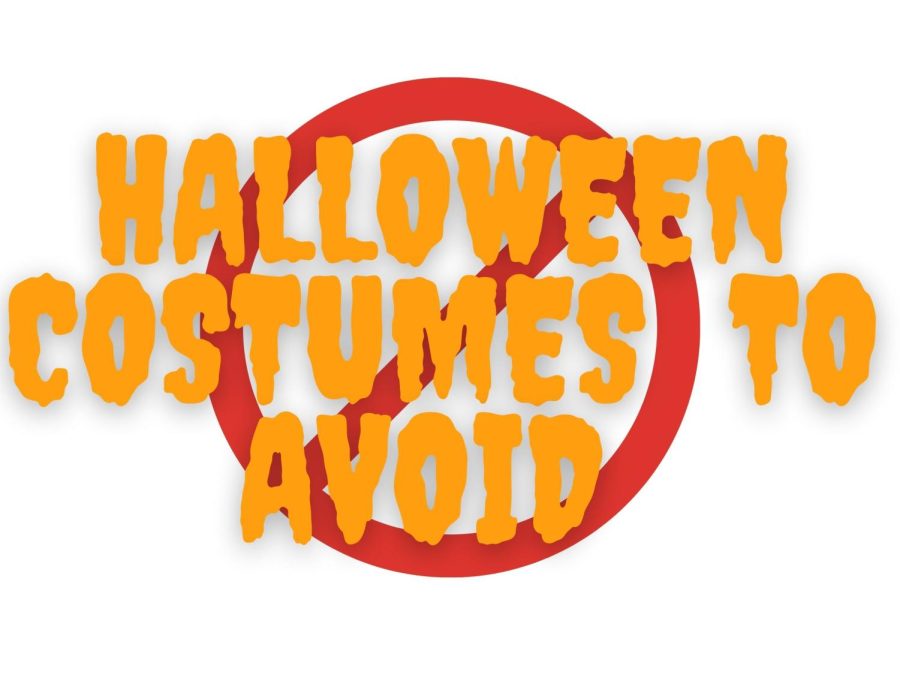 Illustration of words saying Halloween Costumes to Avoid