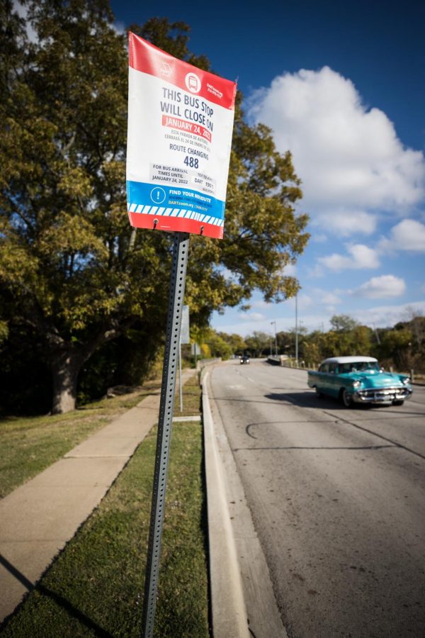 Photo of bus route sign covered