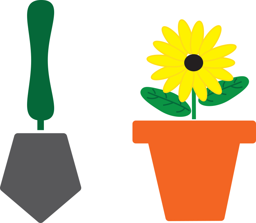 Illustration of Pad and Flower in pot