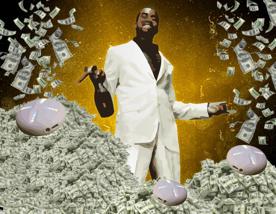 Illustration+of+Kanye+West+with+piles+of+cash