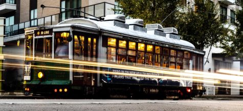 picture of Car 186, Green Dragon, idle on McKinney Avenue.