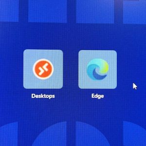 The only two icons available on the new computers are the Microsoft Azure portal and Edge browser.