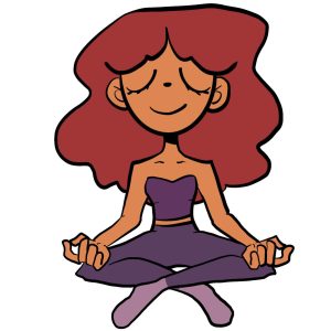 a lady meditating