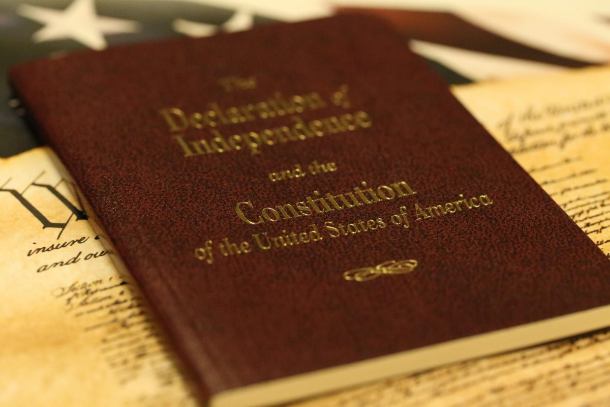 The Declaration of Independence and Constitution of the United States booklet.