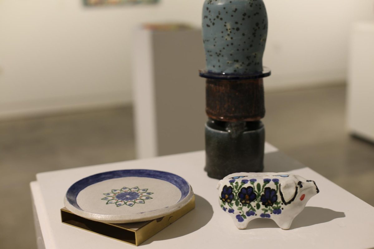 Ceramics on display.